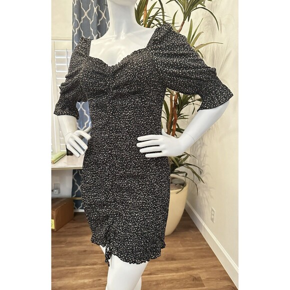 Womens All Over Smocking Dress Bodycon Ruched Elastic Curve‎ Hugging Size M/8/10 - Picture 1 of 16